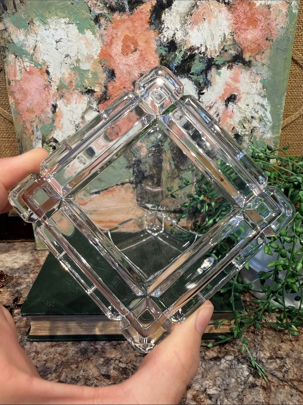 Clear Glass Decorative Storage Box - Glass Trinket Organizer